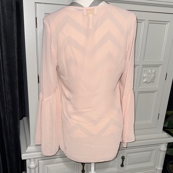 Elegant Pale Pink Sheer Women's Blouse from Laundry by Shelli Segal Size 6 - Picture 8 of 11